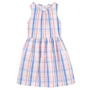 NWT ~ CARTER’S Little Girl’s Plaid Sateen Summer Party Dress ~ Size 6/6X